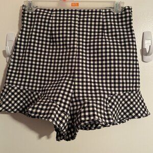 Zara Checker High wasted shorts